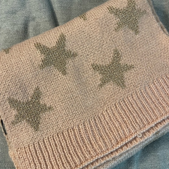 Pick 3/$20 Pink scarf with gold stars - Picture 3 of 4